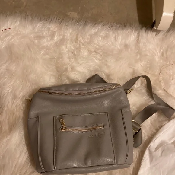 Mini gray Fawn diaper bag Fawn design grey mini convertible diaper bag main image 2
